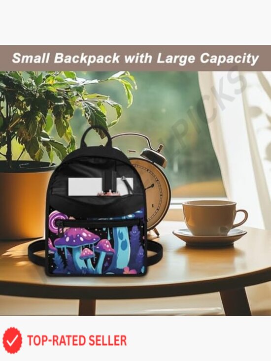Mini Backpack Purse for Women Canvas Shoulder Bag Lightweight Daypack Casual main image 6